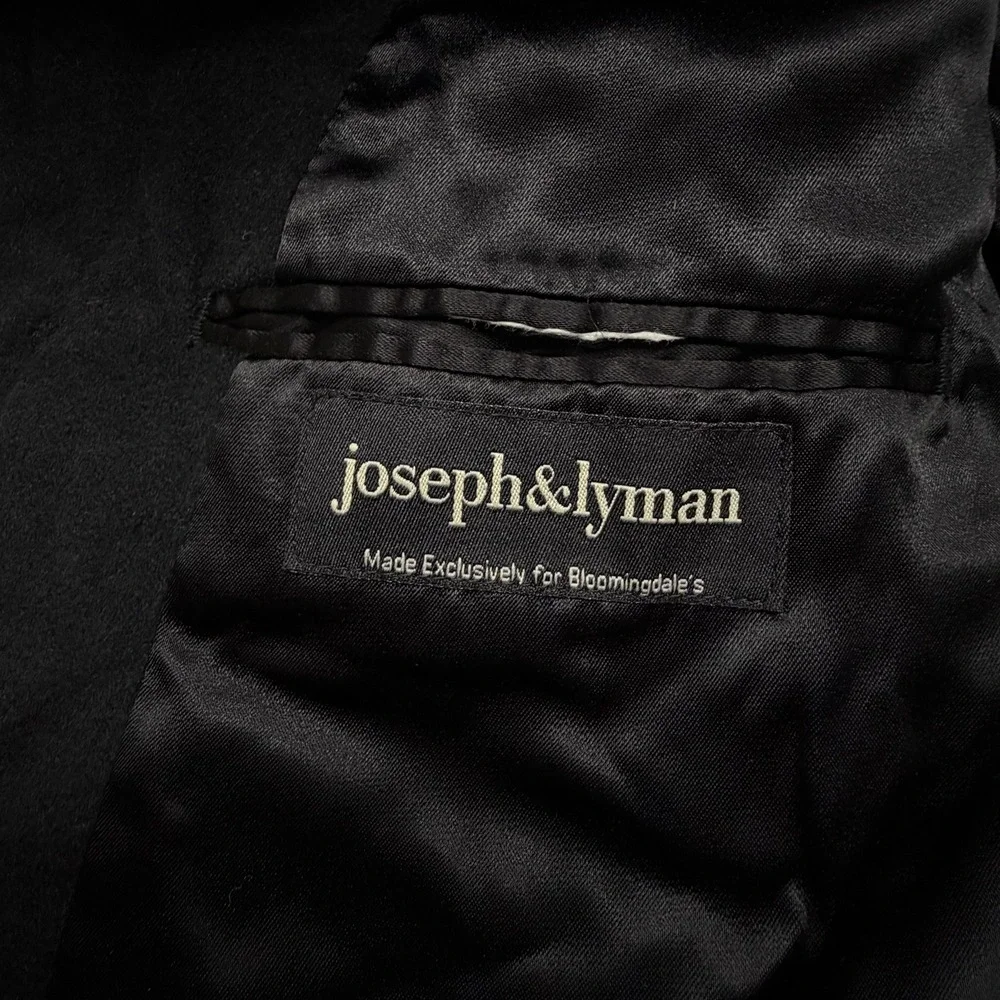 Joseph & Lyman Coat Mens Small‎ Black 100% Cashmere Long Overcoat Bloomingdale's